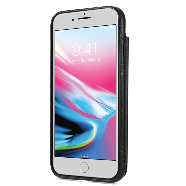 Estuche para Teléfono iPhone 8 Plus 7 Plus Ranuras Tarjetas Hebilla Doble Cordón (Negro)