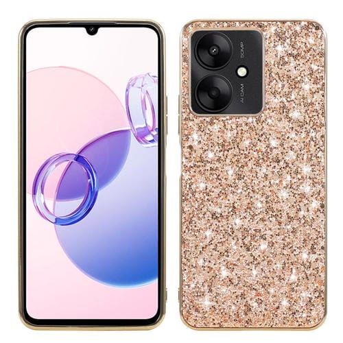 Funda De Tpu A Prueba De Golpes Con Purpurina En Polvo Para Xiaomi 14T (Dorada)