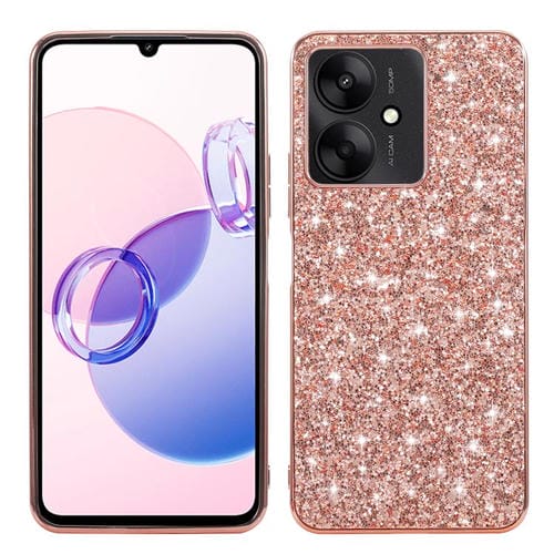 Funda De Tpu A Prueba De Golpes Con Purpurina En Polvo Para Xiaomi 14T (Oro Rosa)