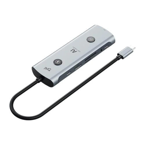 Estación de Acoplamiento USB-C Yce V261C 13 en 1 Adaptador Tipo-C (Gris)
