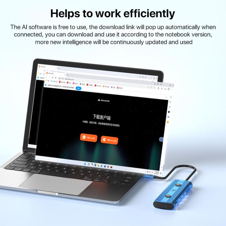 Adaptador concentrador USB-C YCE V261 13 en 1 con IA (Azul)