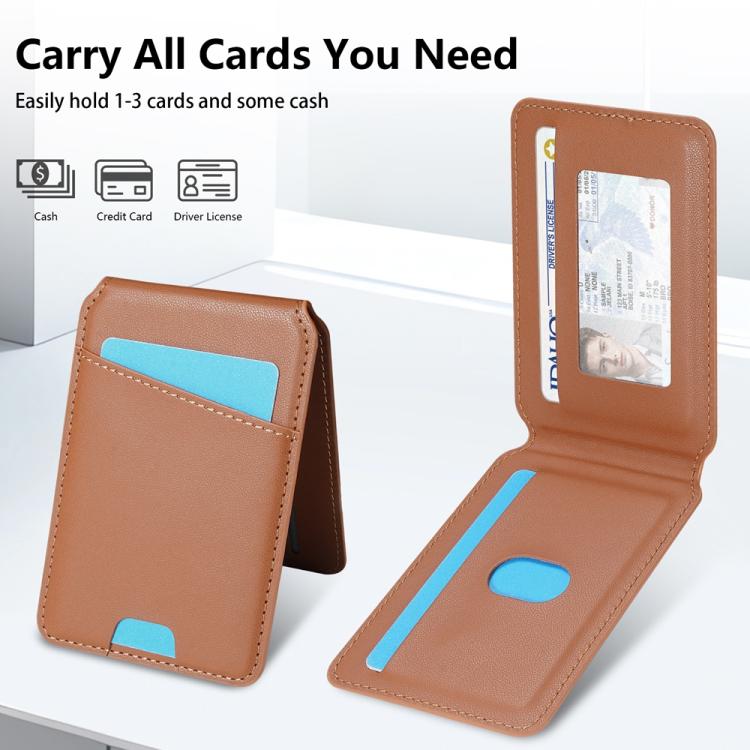 Funda para Teléfono Magsafe con Tarjetero Desmontable para iPhone 15 Pro Max (Marrón)