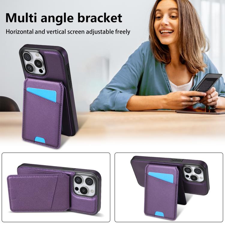 Funda para Teléfono Magsafe iPhone 14 Pro Max con Tarjetero Desmontable (Morado)