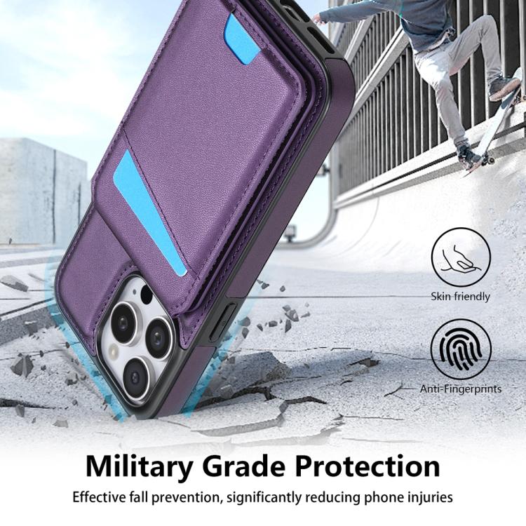 Funda para Teléfono Magsafe iPhone 14 Pro Max con Tarjetero Desmontable (Morado)