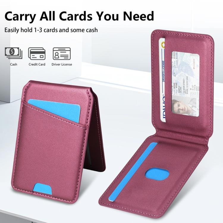 Funda para Teléfono Magsafe iPhone 14 Pro con Tarjetero Desmontable (Rojo Vino)