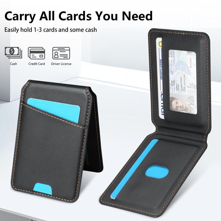 Funda para teléfono Magsafe con tarjetero desmontable para iPhone 13 Pro (Negra)