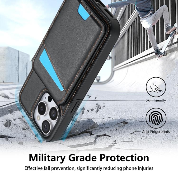 Funda para teléfono Magsafe con tarjetero desmontable para iPhone 13 Pro (Negra)