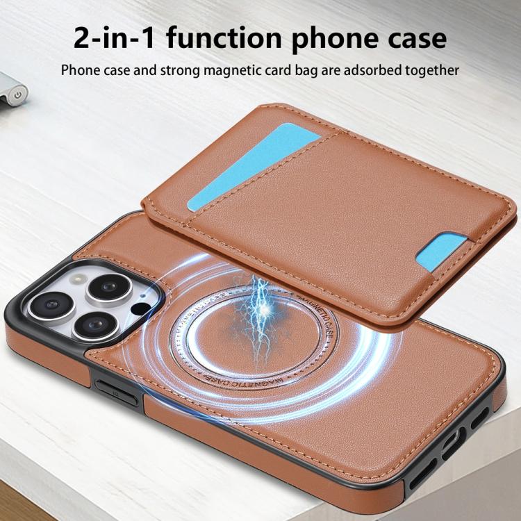 Funda para Teléfono Magsafe iPhone 12 Pro Max con Tarjetero Desmontable (Marrón)