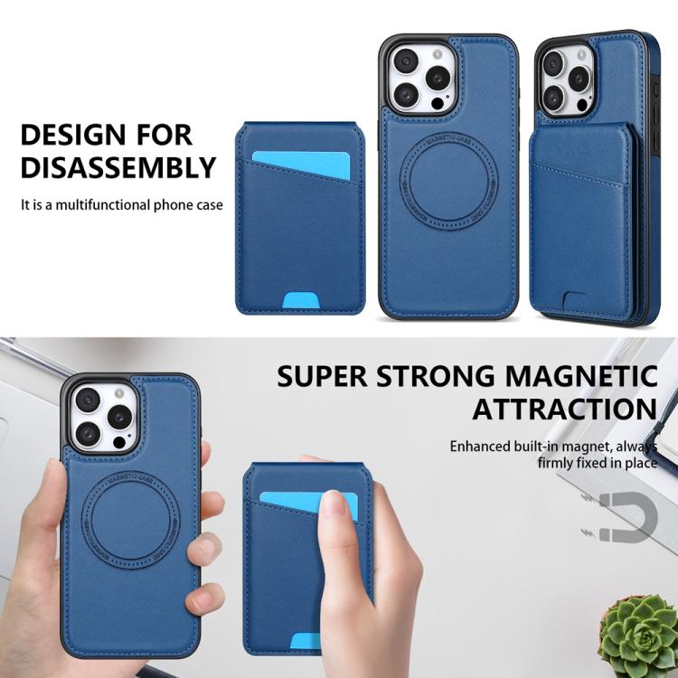 Funda para Teléfono Magsafe iPhone 11 Pro con Tarjetero Desmontable (Azul)