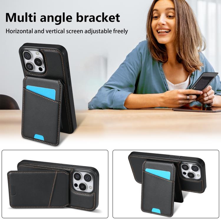 Funda para teléfono Magsafe iPhone 11 Pro Max con tarjetero desmontable (Negra)