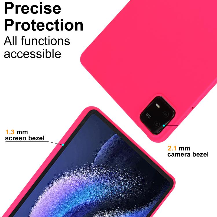 Funda para Tableta de TPU con Protección para la Piel y con Pulverizador de Aceite de 8,7 Pulgadas para Redmi Pad Se 4G (Rosa Roja)