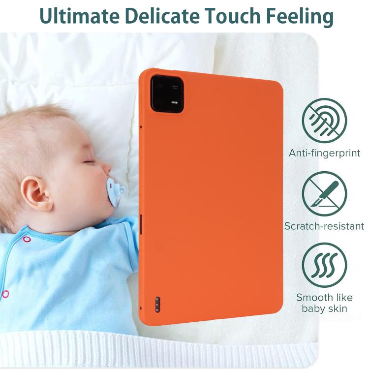 Funda de TPU para Tableta con Spray de Aceite y Agradable para la Piel para Xiaomi Pad 7 (Naranja)
