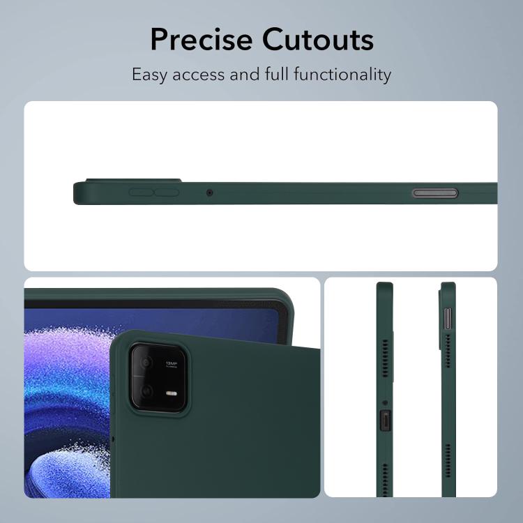 Funda de TPU para Tableta con Pulverizador de Aceite y Agradable para la Piel para Xiaomi Pad 7 (Verde Oscuro)