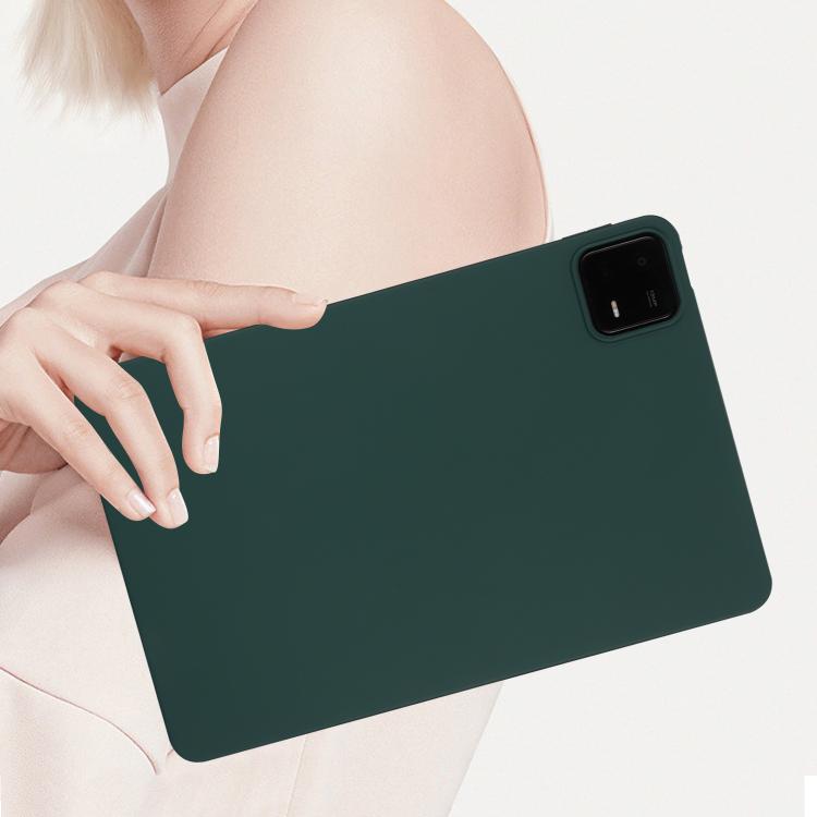 Funda de TPU para Tableta con Pulverizador de Aceite y Agradable para la Piel para Xiaomi Pad 7 (Verde Oscuro)