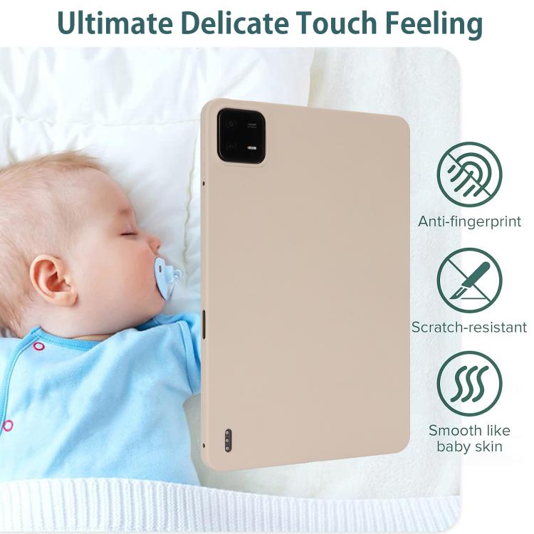 Funda de TPU para Tableta con Pulverizador de Aceite y Agradable para la Piel para Xiaomi Pad 7 Pro (Blanca)