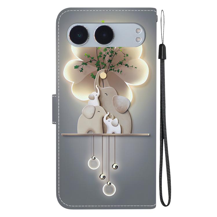 Funda de Cuero con Dibujo y Textura de Cristal para OnePlus Nord 4 (Elefantes)