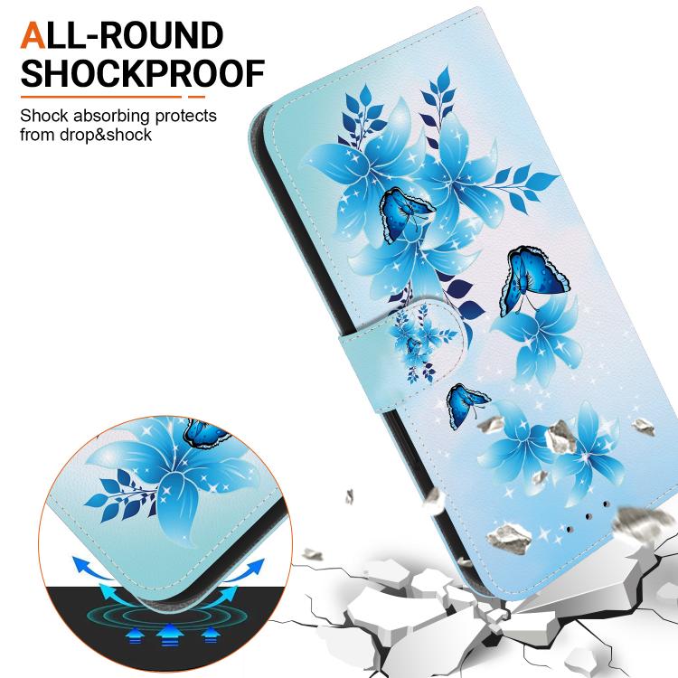 Funda de Cuero para OnePlus Nord 4 con Dibujo de Colores y Textura de Cristal (Mariposas Azules)
