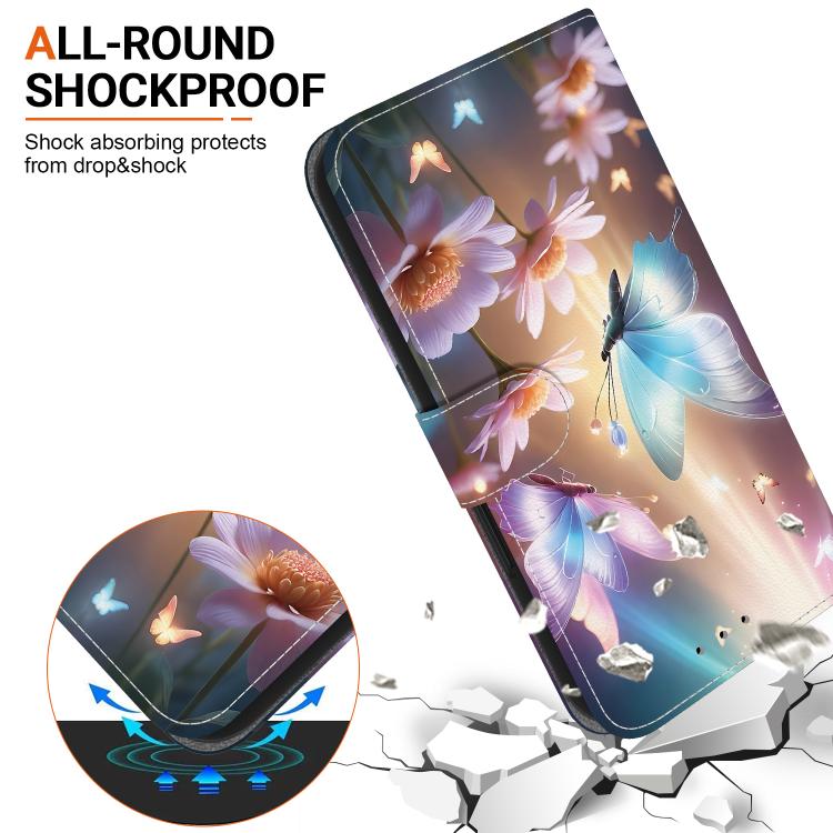 Funda de Cuero con Dibujo y Textura de Cristal para OnePlus Nord 4 (Mariposa, Amor y Flores)