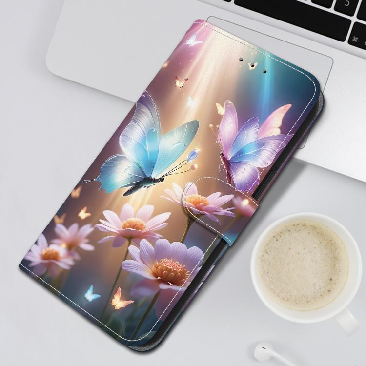 Funda de Cuero con Dibujo y Textura de Cristal para OnePlus Nord 4 (Mariposa, Amor y Flores)