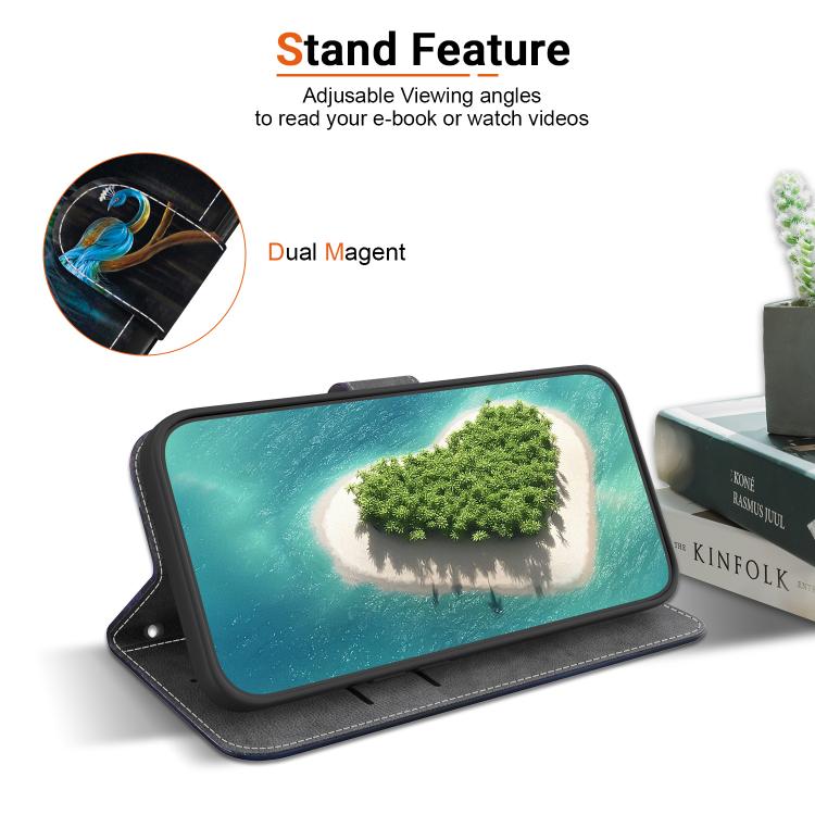 Funda de Cuero con Dibujo y Textura de Cristal para OnePlus Ace 2V 5G/Nord 3 (Pavo Real)