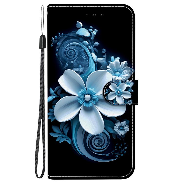 Funda de Cuero con Dibujo y Textura de Cristal para OnePlus Ace 2V 5G y Nord 3 (Orquídea Negra)