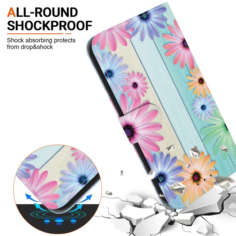Funda de Cuero con Dibujo y Textura de Cristal para OnePlus Ace 2V 5G y Nord 3 (Girasoles)