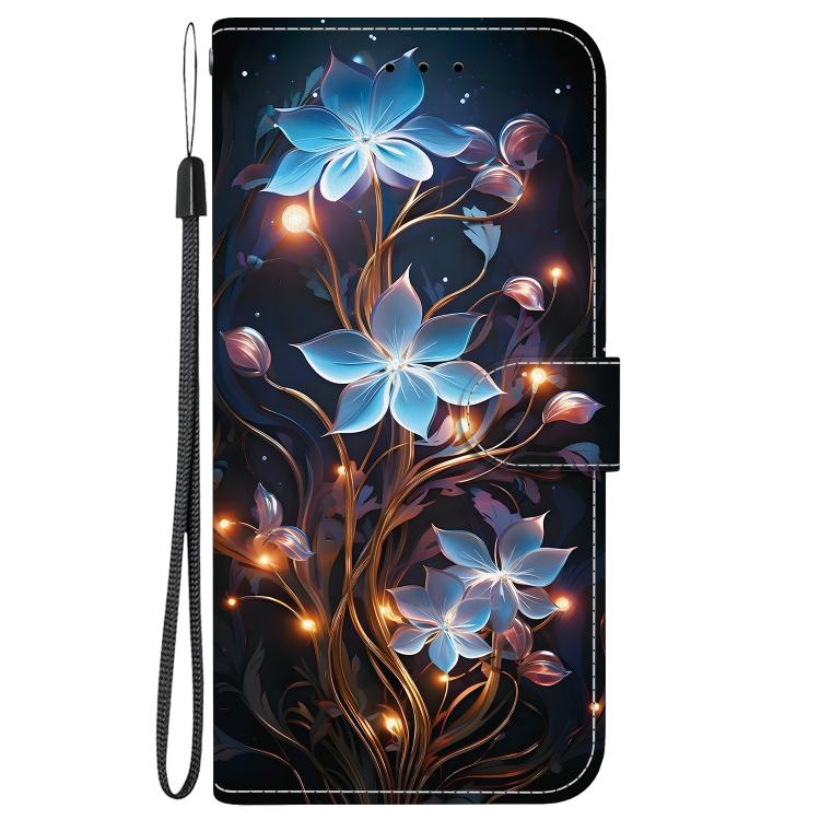 Funda de Cuero con Dibujo y Textura de Cristal para OnePlus Nord Ce 3 Lite/N30 (Flor de Linterna Pequeña)
