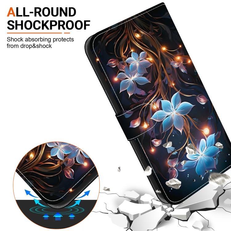 Funda de Cuero con Dibujo y Textura de Cristal para OnePlus Nord Ce 3 Lite/N30 (Flor de Linterna Pequeña)