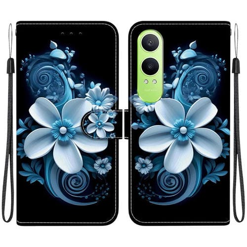 Funda de Cuero OnePlus Nord Ce4 Lite con Dibujo de Colores y Textura de Cristal (Orquídea Negra)