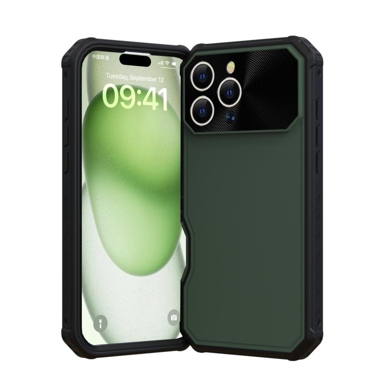 Funda híbrida TPU y PC Magsafe para iPhone 16 Pro Max (Verde Militar)