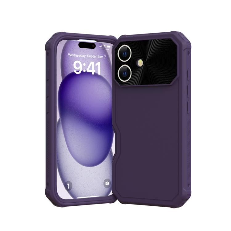 Funda híbrida TPU y PC Magsafe para iPhone 16 (Morado Oscuro)