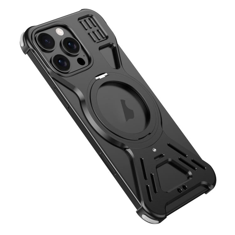 Funda para Teléfono con Soporte Aleación Magsafe Armor 360 para iPhone 16 Pro (Negro)