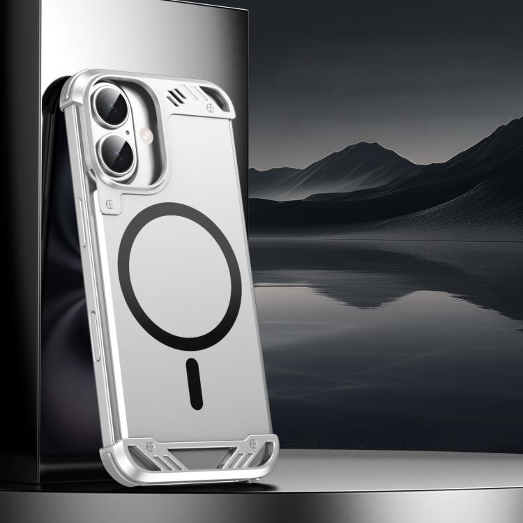 Funda para iPhone 16 R-Just RJ63 sin Marco Aroma Mecha Magsafe (Plateada)