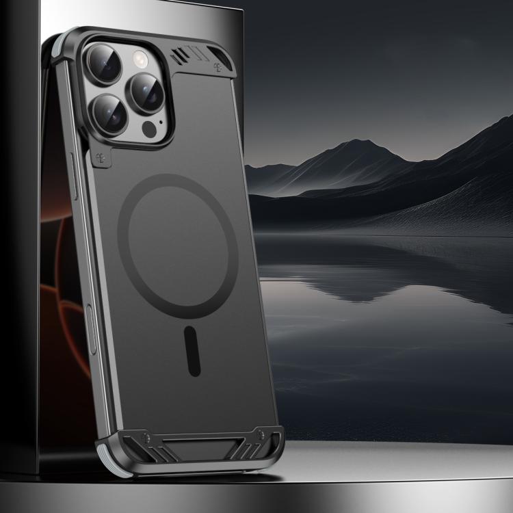Funda para Teléfono R-Just RJ63 con Aroma Mecha y Magsafe sin Marco para iPhone 16 Pro Max (Negra)