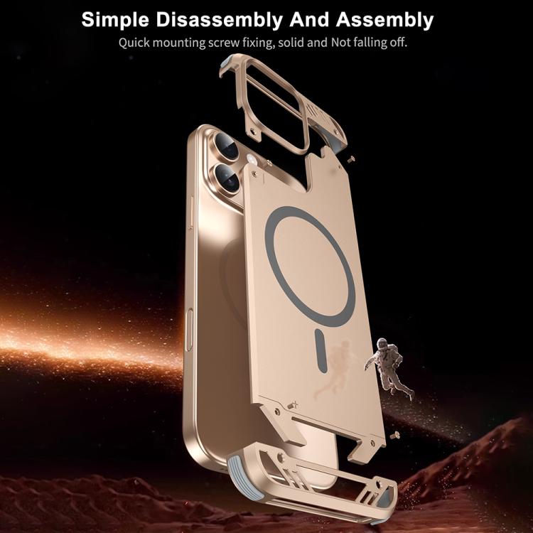 Funda para Teléfono R-Just RJ63 con Aroma Mecha y Magsafe sin Marco para iPhone 15 Pro Max (Plateada)