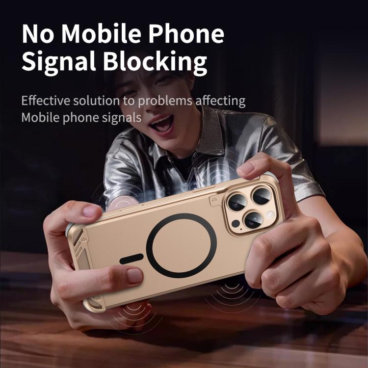 Funda para Teléfono R-Just RJ63 con Aroma Mecha y Magsafe sin Marco para iPhone 14 Pro (Plateada)