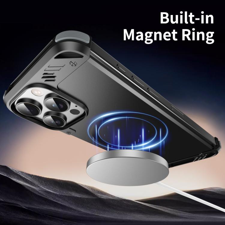 Funda para Teléfono R-Just RJ63 con Aroma Mecha y Magsafe sin Marco para iPhone 15 Pro Max (Plateada)
