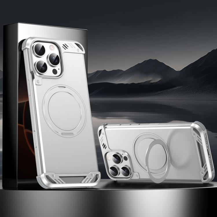 Funda para Teléfono R-Just RJ63-1 Soporte Magsafe sin Marco para iPhone 14 Pro (Plateada)