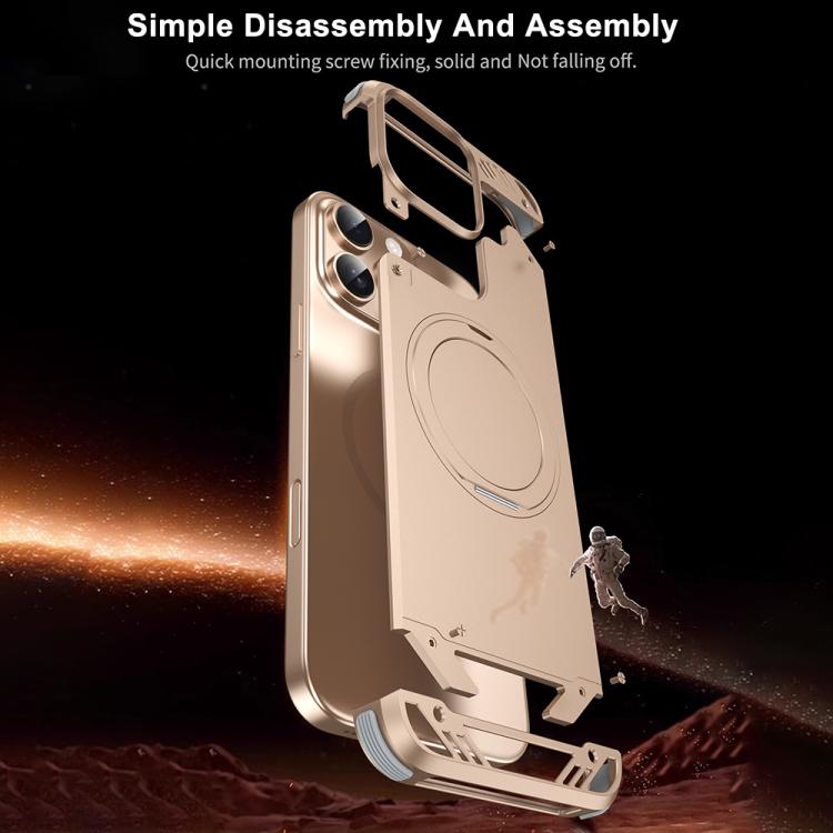 Funda para Teléfono R-Just RJ63-1 con Soporte Magsafe sin Marco para iPhone 15 Pro Max (Negro)