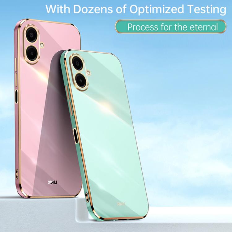 Funda de TPU con borde recto y galvanizada 6D XINLI para Samsung Galaxy A07 5G (rosa)