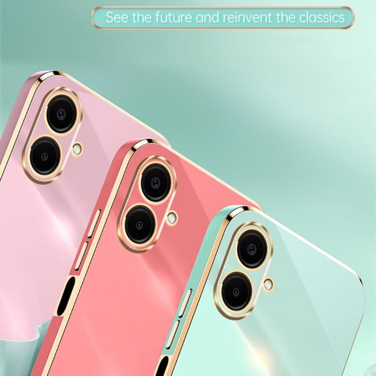 Funda de TPU con borde recto 6D galvanizado XINLI para Samsung Galaxy A07 5G (blanca)