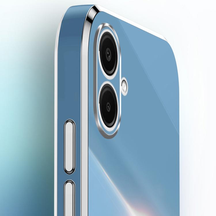 Funda de TPU con borde recto 6D galvanizado XINLI para Samsung Galaxy A07 5G (blanca)