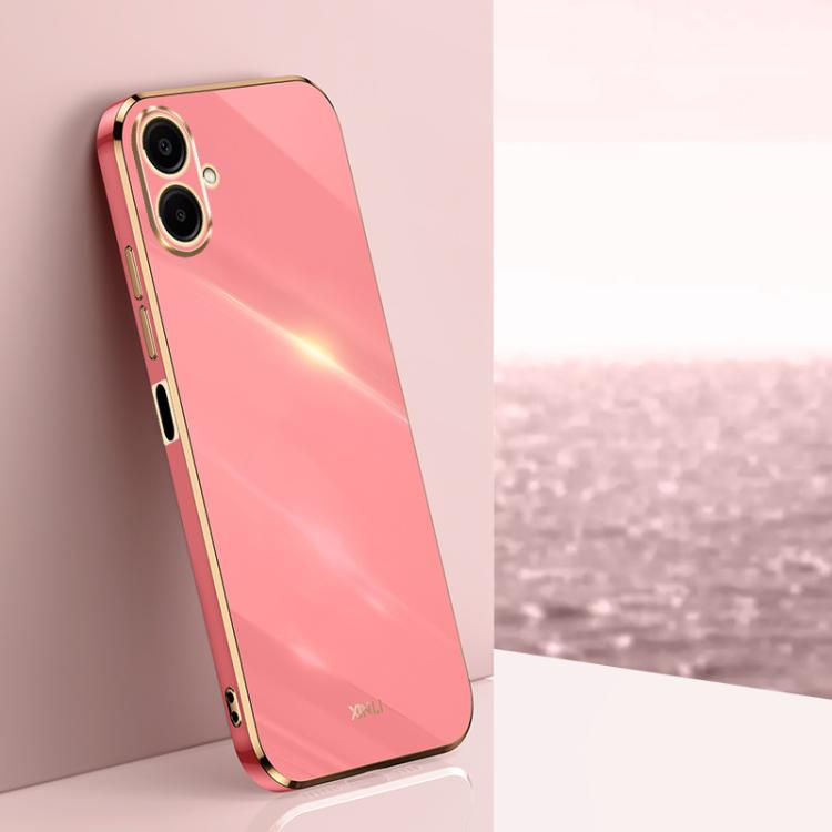 Funda de TPU con borde recto 6D galvanizado XINLI para Samsung Galaxy A07 5G (rojo espino)