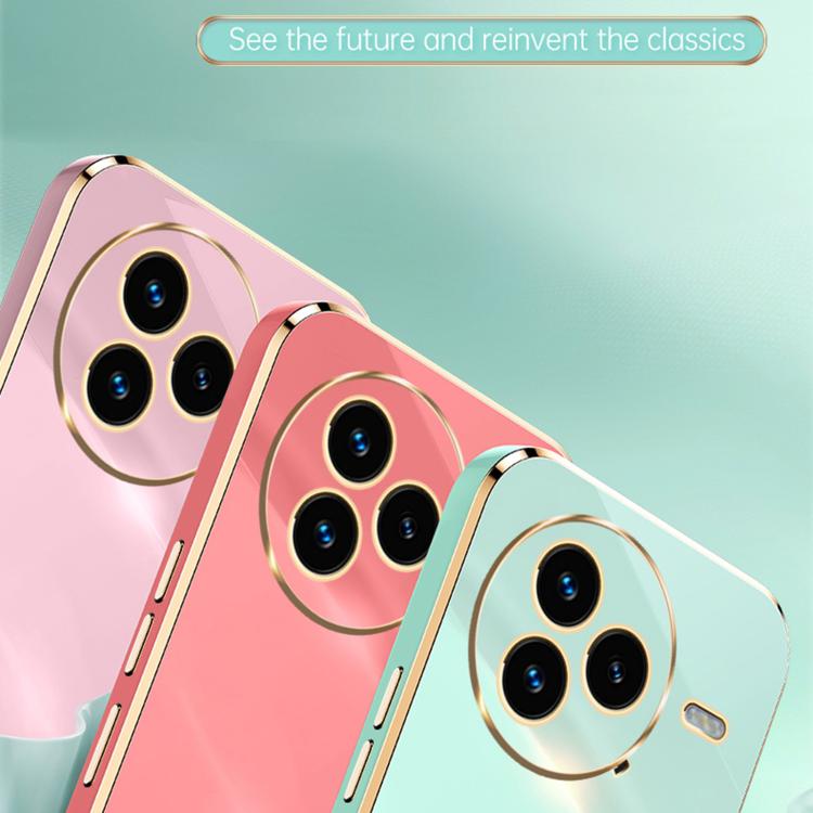 Funda de TPU con borde recto 6D galvanizado y soporte para anillo para Xiaomi Civi 5 Pro XINLI (azul celeste)