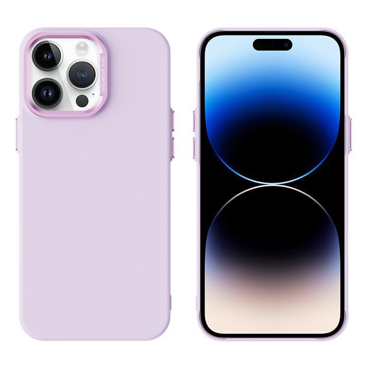 Funda magnética para teléfono Magsafe con flocado para PC para iPhone 14 Pro (Rosa y Morado)
