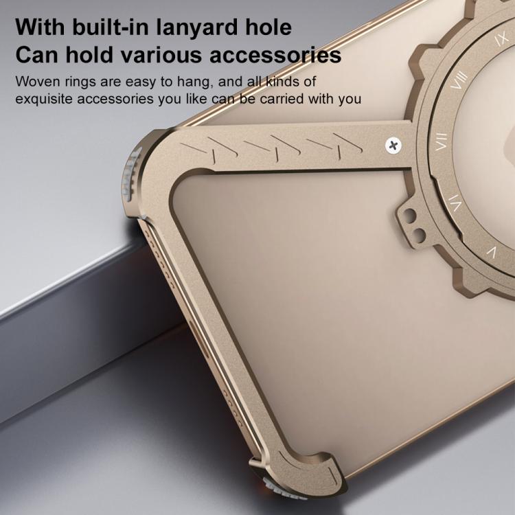 Funda para Teléfono con Soporte 360 Metal sin Marco en Forma de Z para iPhone 14 Pro Magsafe (Gris Espacial)