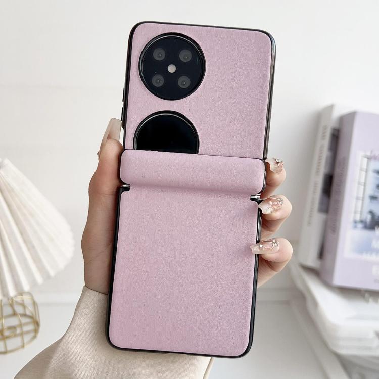 Funda de Cuero con Textura y Eje Magnético para Huawei Pocket 2 (Rosa)