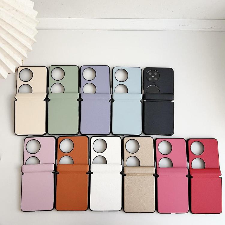 Funda de Cuero Huawei Pocket 2 con Textura Sólida y Eje Magnético (Morado)