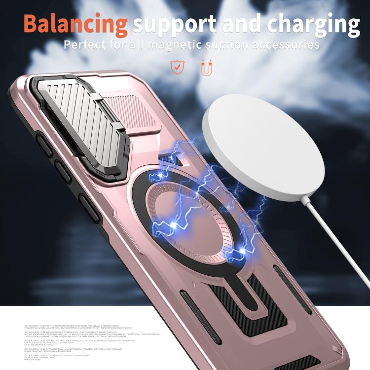 Funda MagSafe con marco protector para Samsung Galaxy A56 5G (oro rosa)