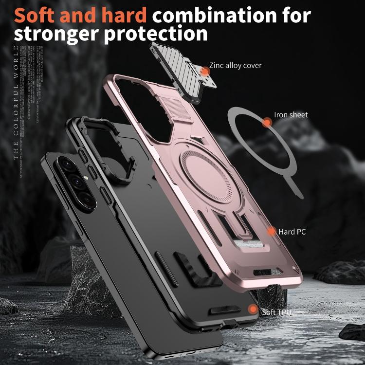Funda MagSafe con marco protector para Samsung Galaxy A56 5G (oro rosa)